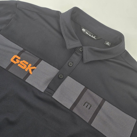 TravisMathew Other - TravisMathew Polo Shirt Men XL Charcoal Grey GSK Logo Performance Golf